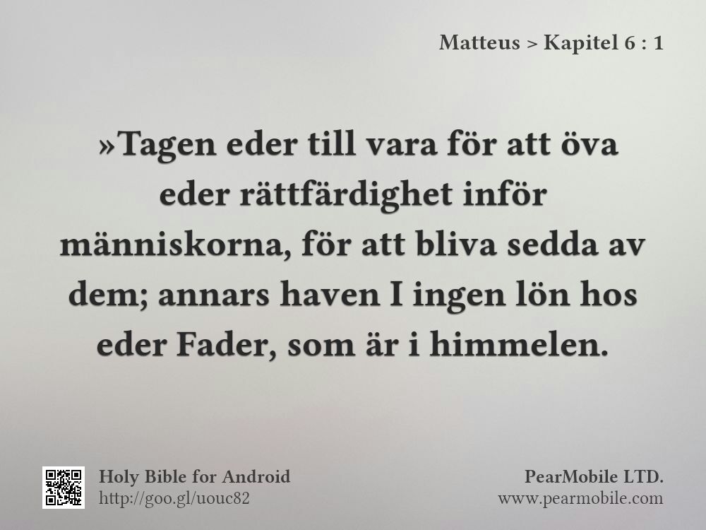 Matteus, Kapitel 6:1